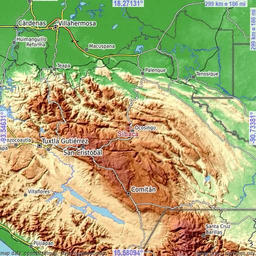 Topographic map of Sibacá