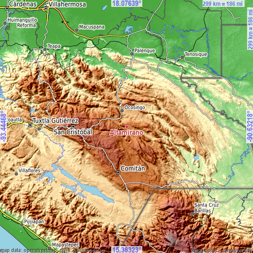 Topographic map of Altamirano
