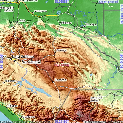 Topographic map of La Laguna