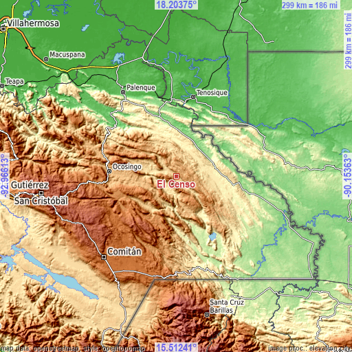 Topographic map of El Censo