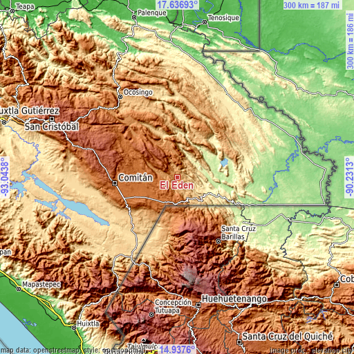 Topographic map of El Edén