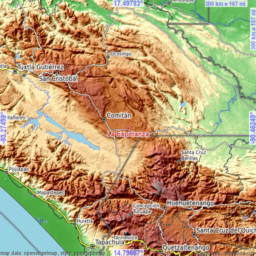 Topographic map of La Esperanza