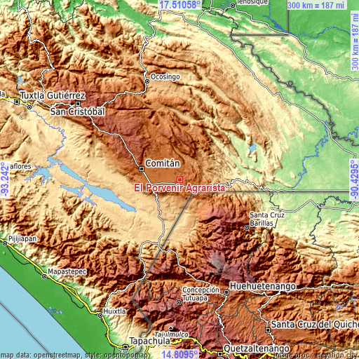 Topographic map of El Porvenir Agrarista