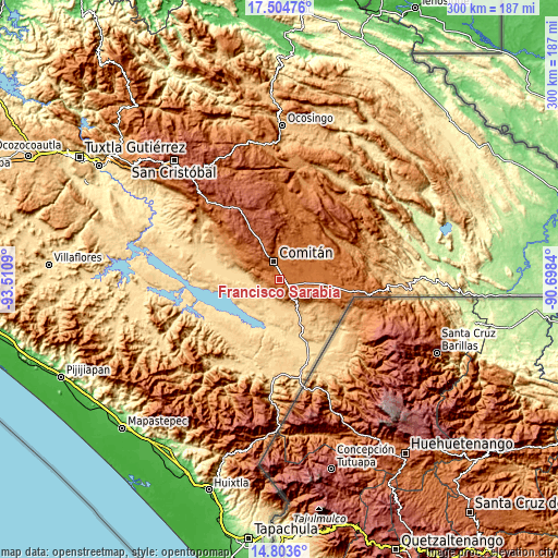 Topographic map of Francisco Sarabia