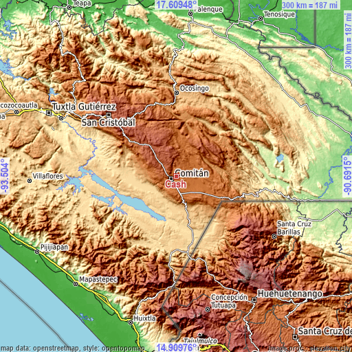 Topographic map of Cash