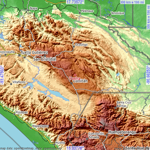 Topographic map of Yasha