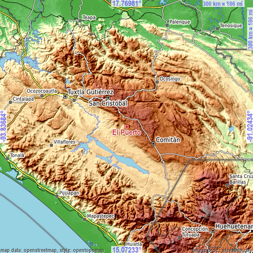 Topographic map of El Puerto