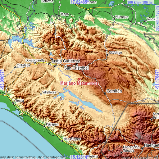 Topographic map of Mariano Matamoros