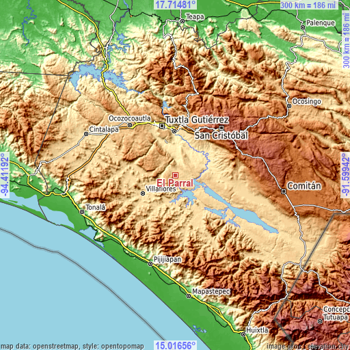 Topographic map of El Parral