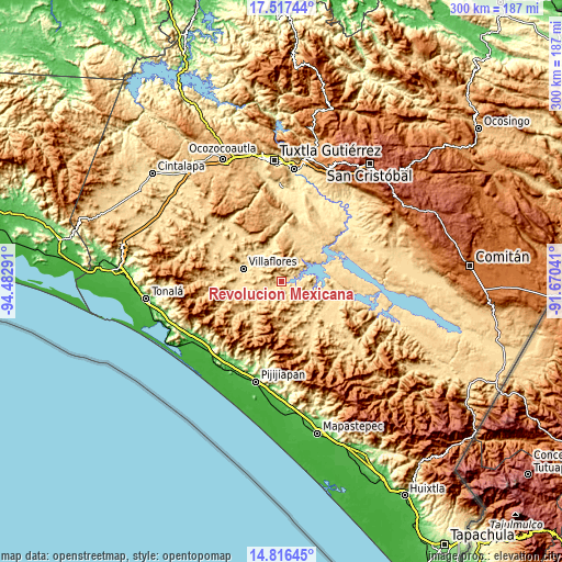 Topographic map of Revolución Mexicana