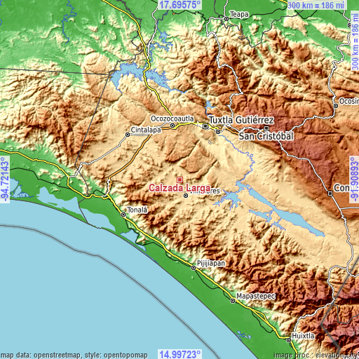 Topographic map of Calzada Larga