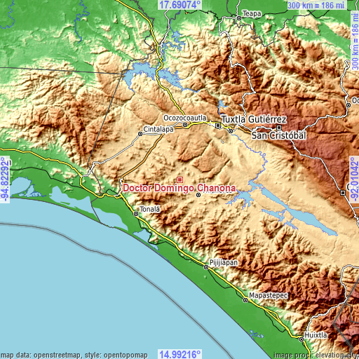 Topographic map of Doctor Domingo Chanona