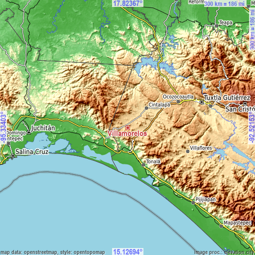 Topographic map of Villamorelos