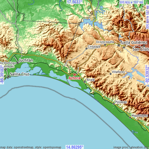 Topographic map of Azteca