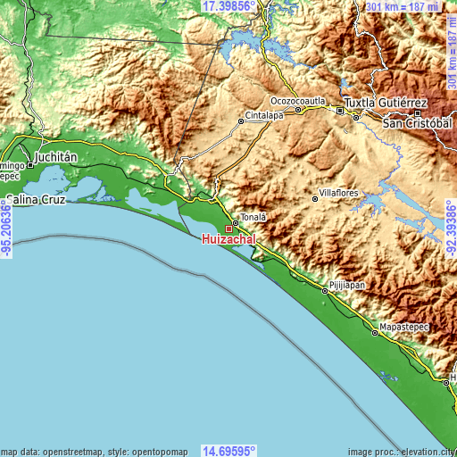 Topographic map of Huizachal