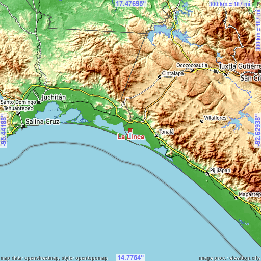 Topographic map of La Línea