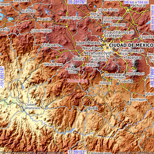 Topographic map of Totolmajac