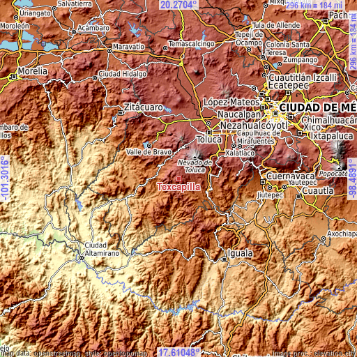 Topographic map of Texcapilla