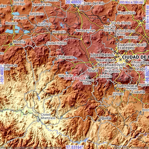 Topographic map of Los Saucos