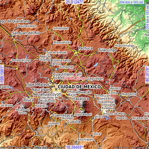 Topographic map of Cuautlacingo