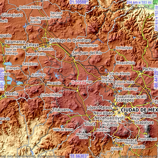 Topographic map of Ganzda