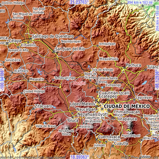 Topographic map of Denjhi