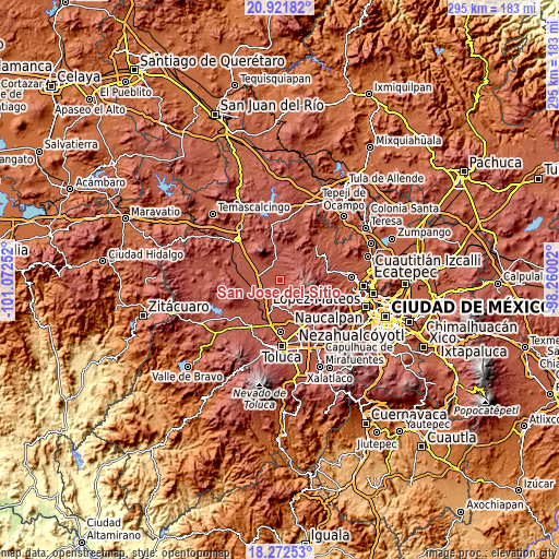 Topographic map of San José del Sitio