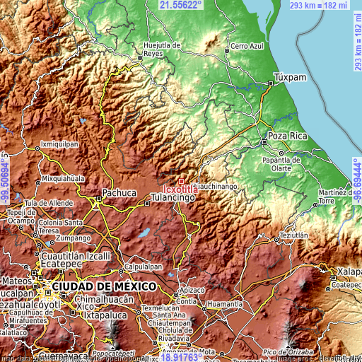 Topographic map of Icxotitla