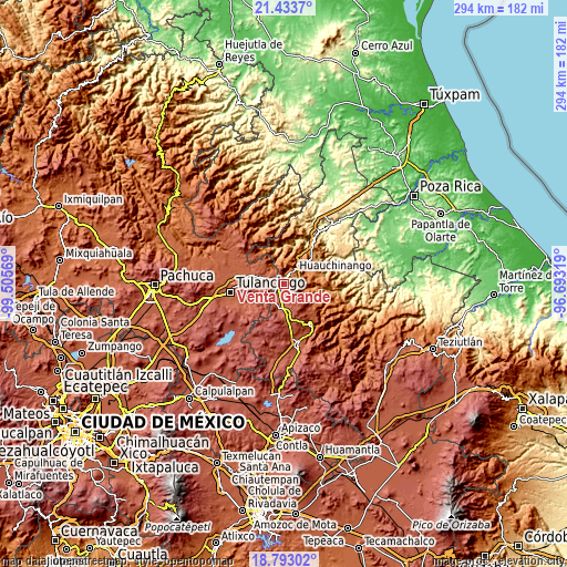 Topographic map of Venta Grande