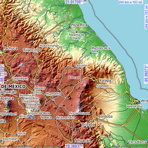 Topographic map of Atecax