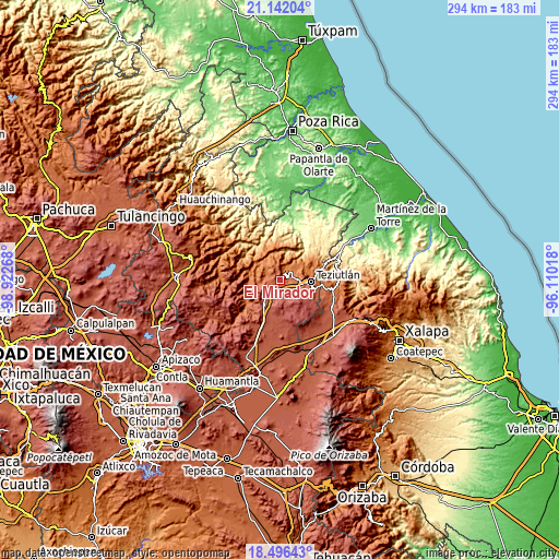 Topographic map of El Mirador