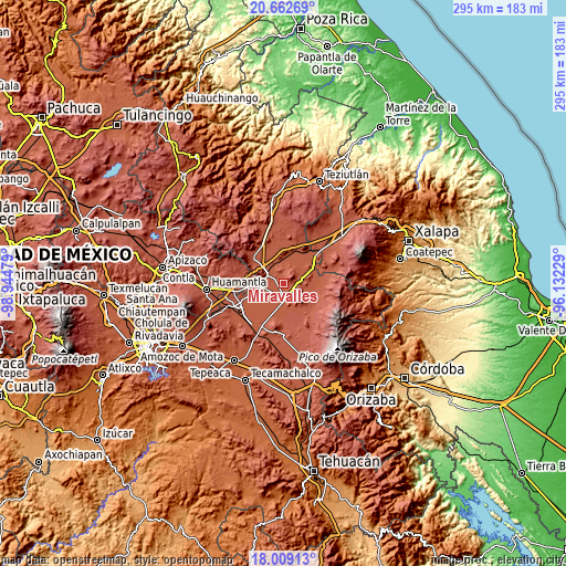 Topographic map of Miravalles