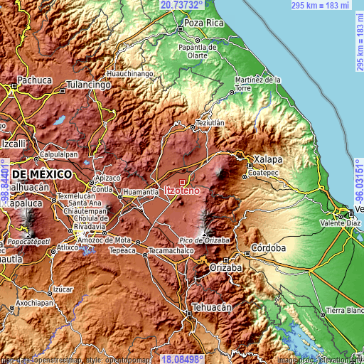 Topographic map of Itzoteno