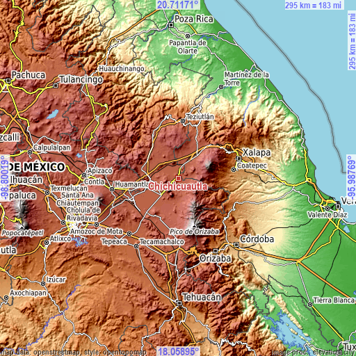 Topographic map of Chichicuautla