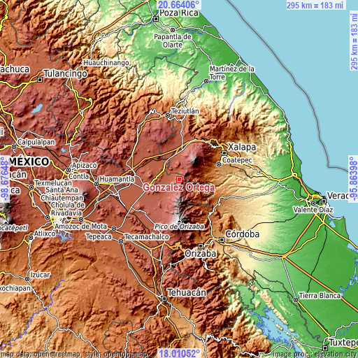 Topographic map of González Ortega