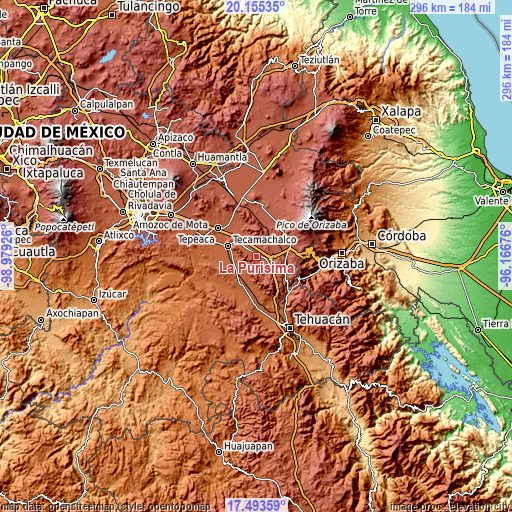 Topographic map of La Purísima