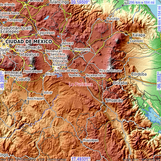 Topographic map of La Purísima