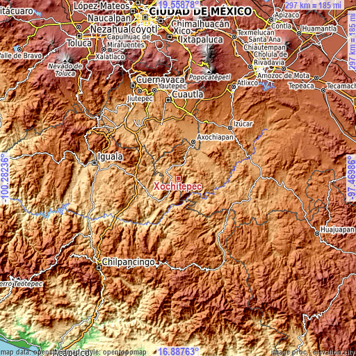 Topographic map of Xochitepec