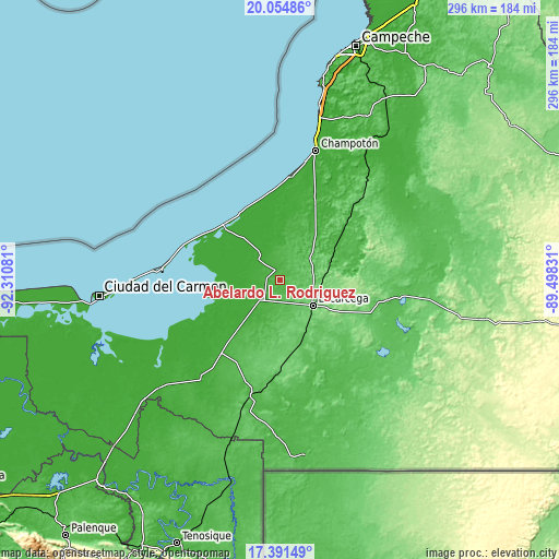 Topographic map of Abelardo L. Rodríguez