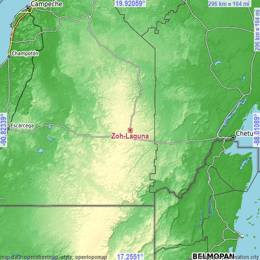 Topographic map of Zoh-Laguna