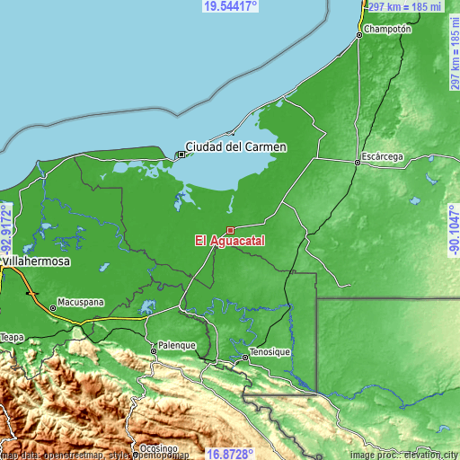 Topographic map of El Aguacatal