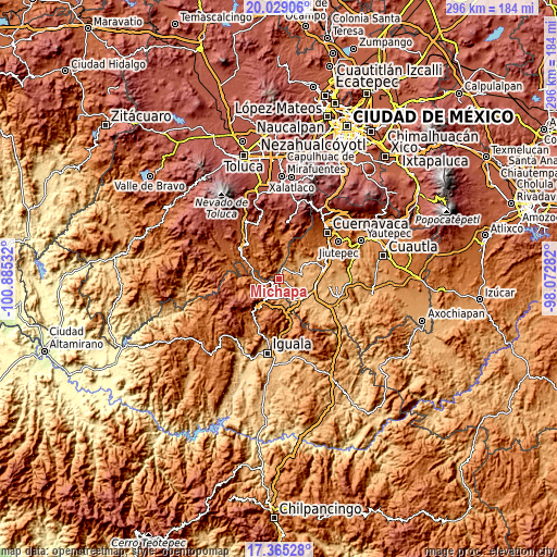 Topographic map of Michapa