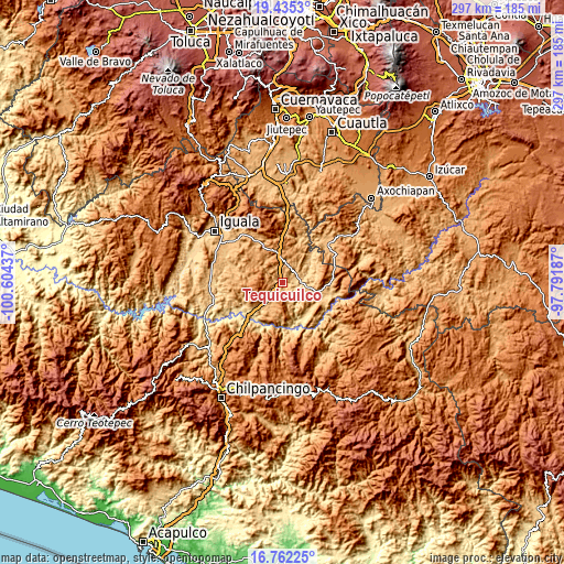 Topographic map of Tequicuilco