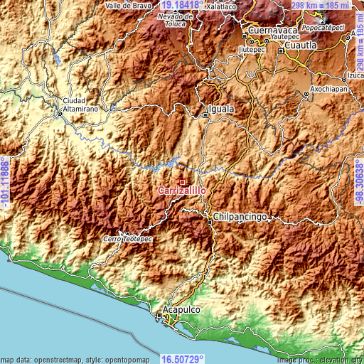 Topographic map of Carrizalillo