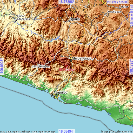 Topographic map of El Fresno