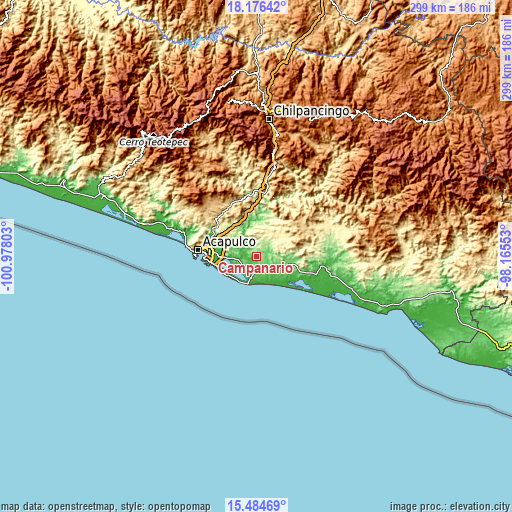 Topographic map of Campanario