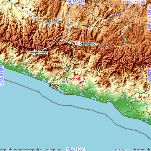 Topographic map of Pochotillo