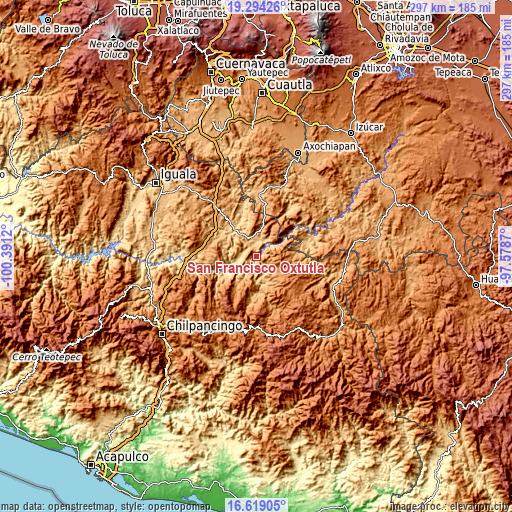 Topographic map of San Francisco Oxtutla