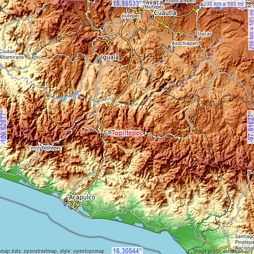 Topographic map of Topiltepec