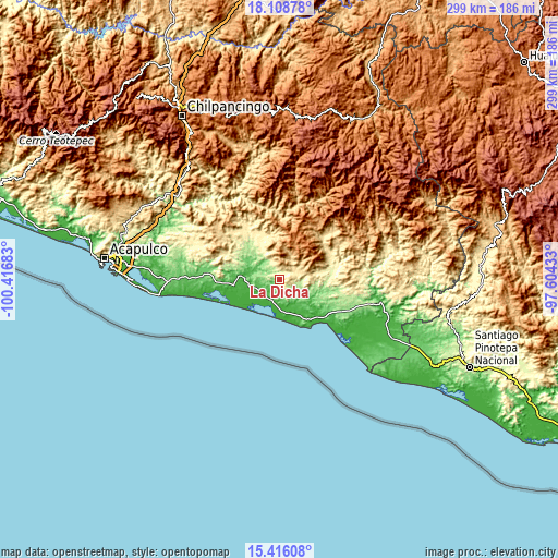 Topographic map of La Dicha